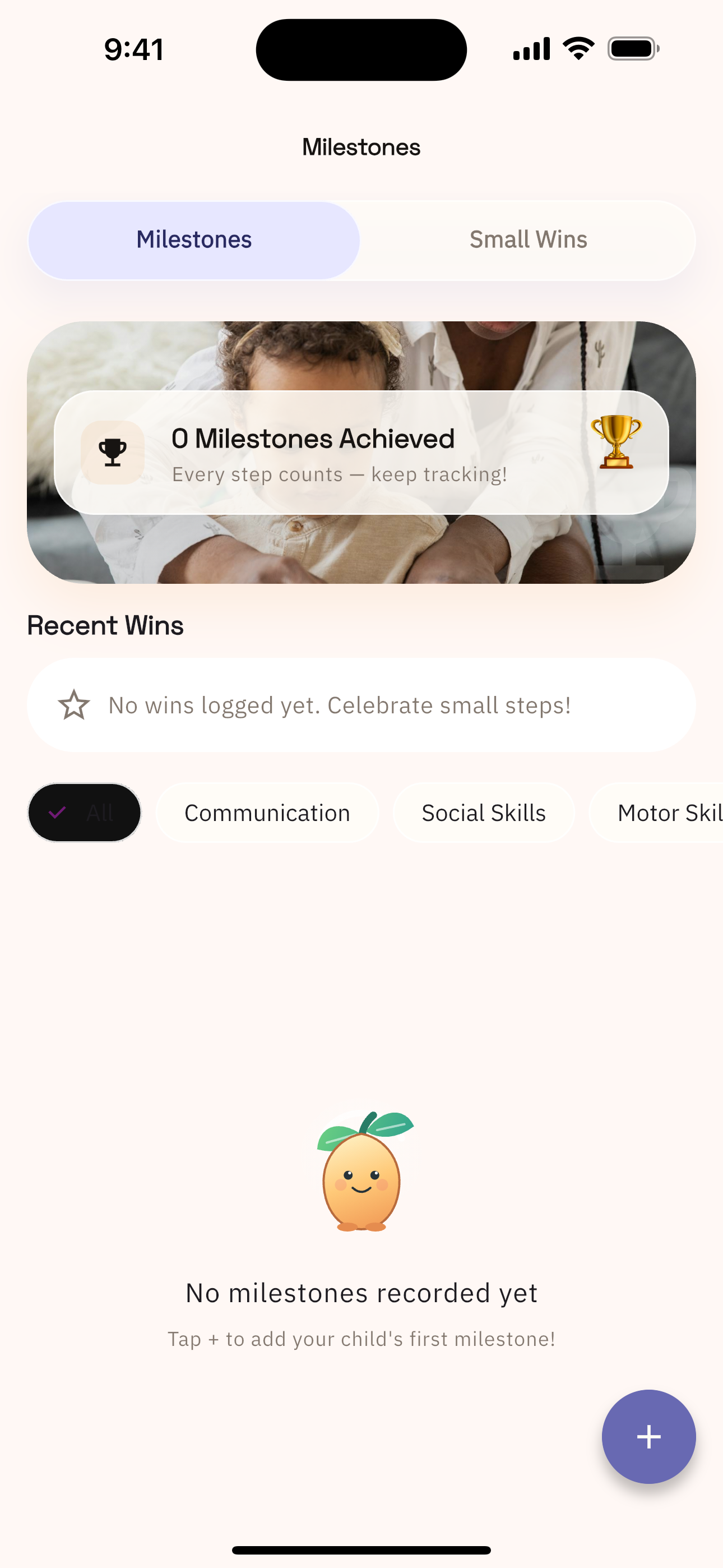 Nurtoora milestones screen