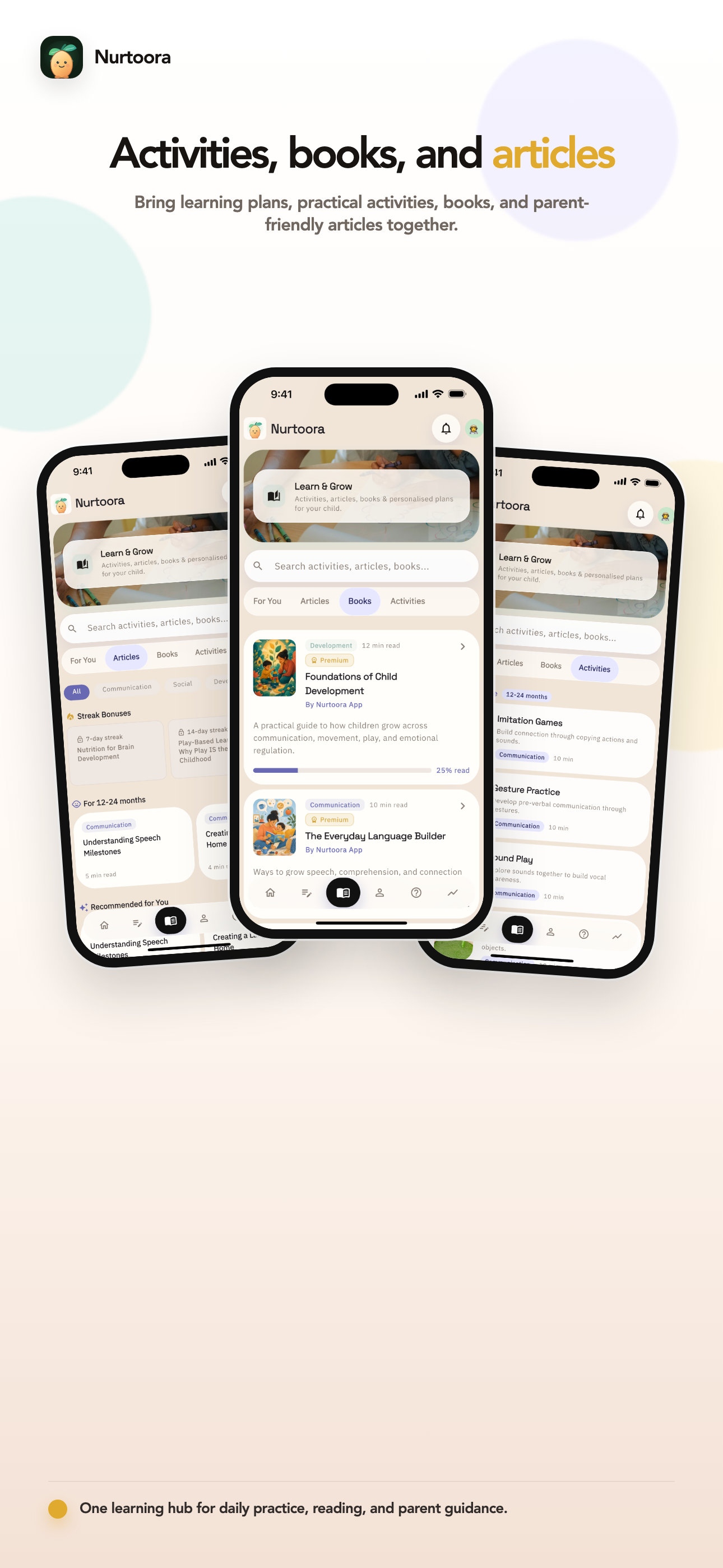 Learn & Grow — activities, articles and books